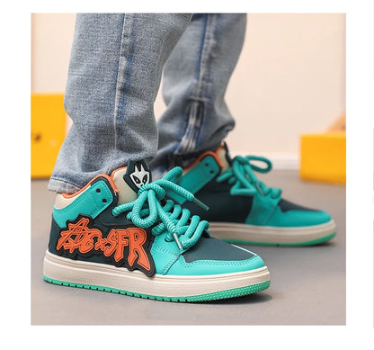 Modne niebieskie designerskie buty do skateboardingu dla mężczyzn, odzież uliczna, hip-hopowe trampki dla mężczyzn, luksusowe trampki na platformie do skateboardingu dla mężczyzn, buty do koszykówki dla mężczyzn