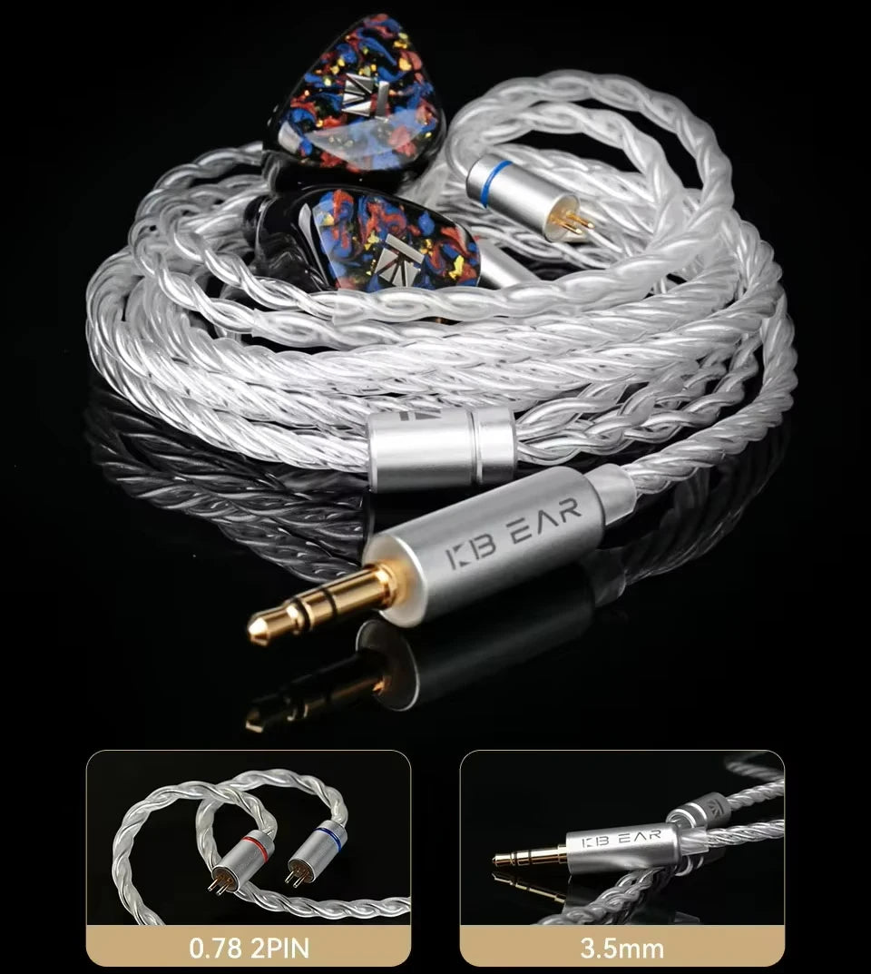 KBEAR Kalideer Apex-P6 1DD+1BA+1Piezo Monitor IEMs Écouteurs intra-auriculaires hybrides avec boîtier en résine imprimé en 3D, écouteurs filaires HiFi