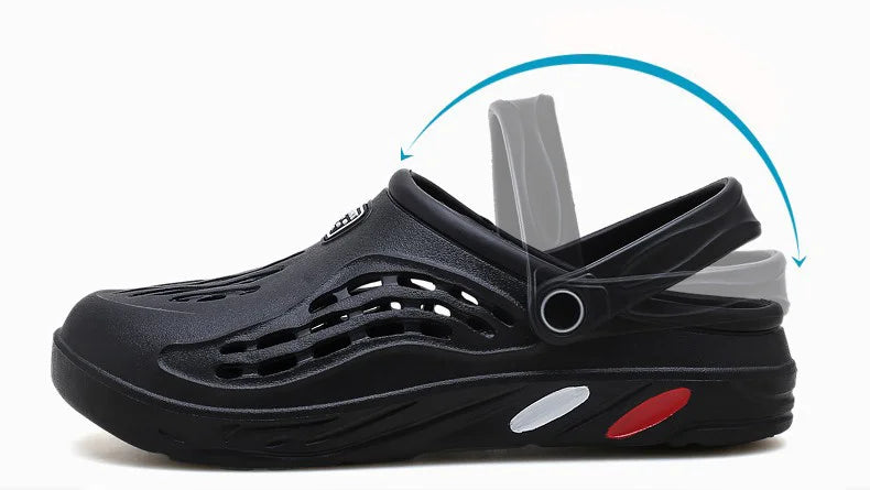 Sandales légères d'été pour hommes, chaussures décontractées, sabots troués, pantoufles plates de plage pour hommes, grande taille 49