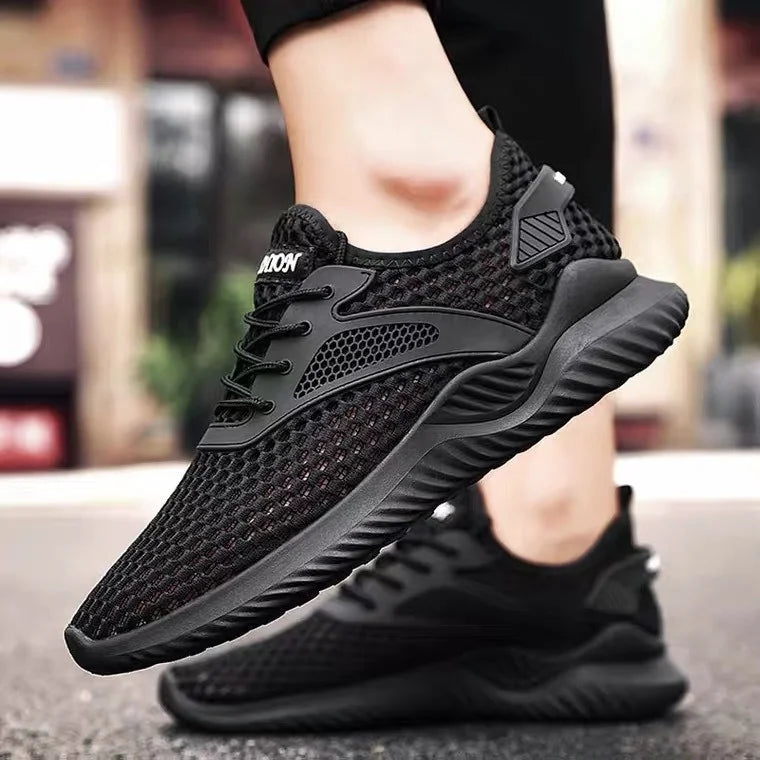 Breathable Mesh Running Shoes Men's Low Cut Slip-On Sports Sneakers Flat Heel Lightweight Comfortable Unisex Trainers