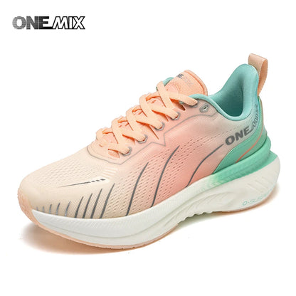 ONEMIX Sneakers da donna, scarpe da corsa traspiranti nere per donna, di marca, spedizione gratuita, scarpe sportive rosa alla moda con ammortizzazione