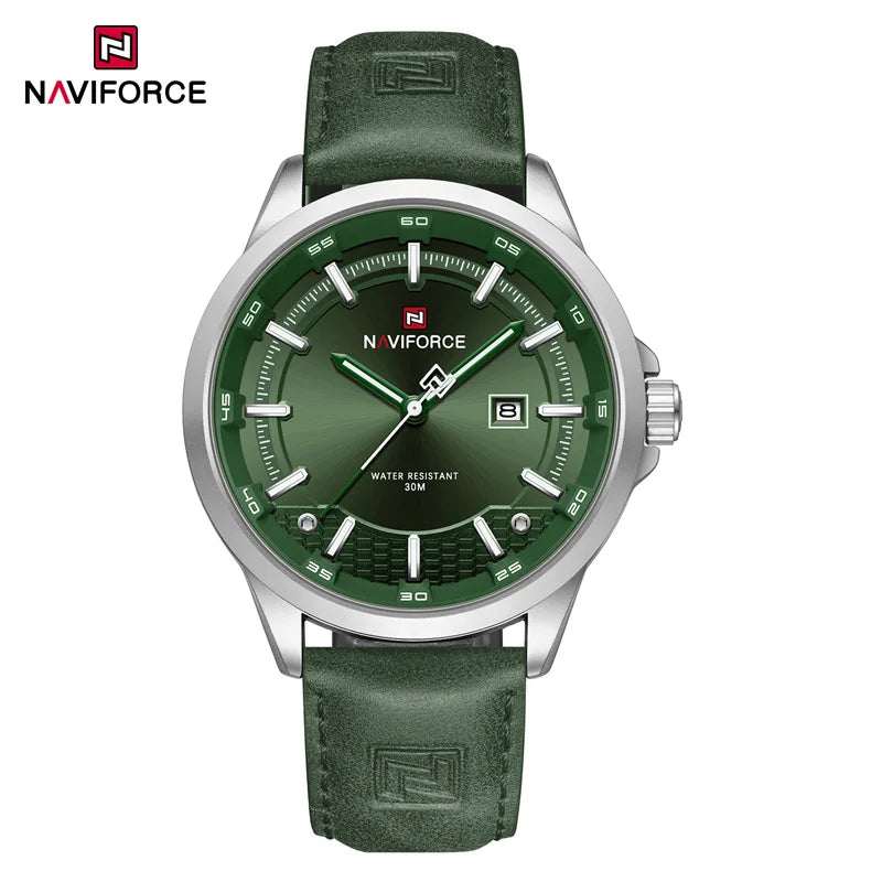 Naviforce 9248 Top Brand New Sport Wristwatch Luxury Military Auto Date Leather Simple Quartz Original Male Clock