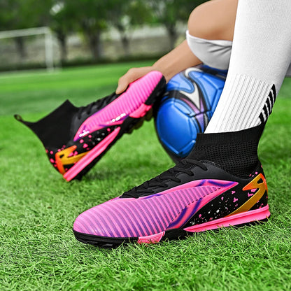 Chaussures de football pour hommes, crampons longs FG / crampons courts TF, antidérapantes, pour terrain naturel et synthétique, entraînement