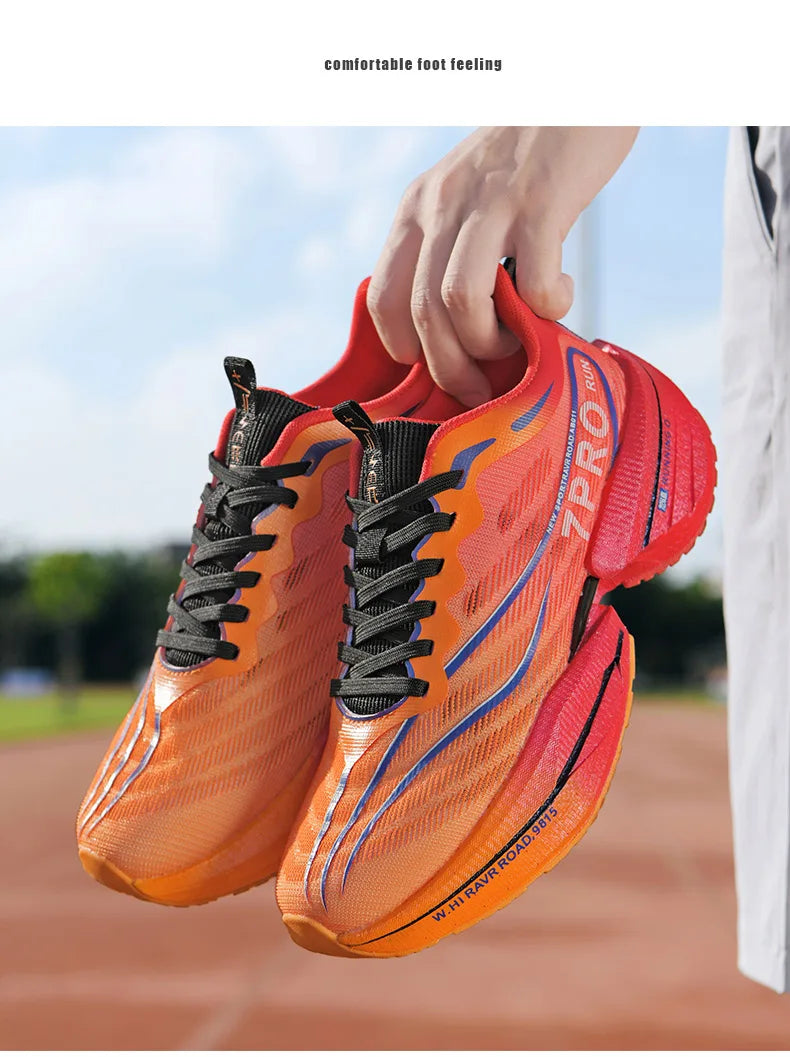 NEW Sports Running Shoes Men Marathon Breathable Comfortable Women Athletic Training Outdoor Sneakers Air Cushion Carbon Plate