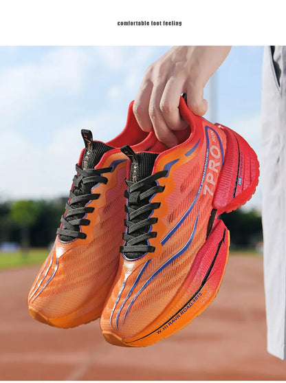 NEW Sports Running Shoes Men Marathon Breathable Comfortable Women Athletic Training Outdoor Sneakers Air Cushion Carbon Plate