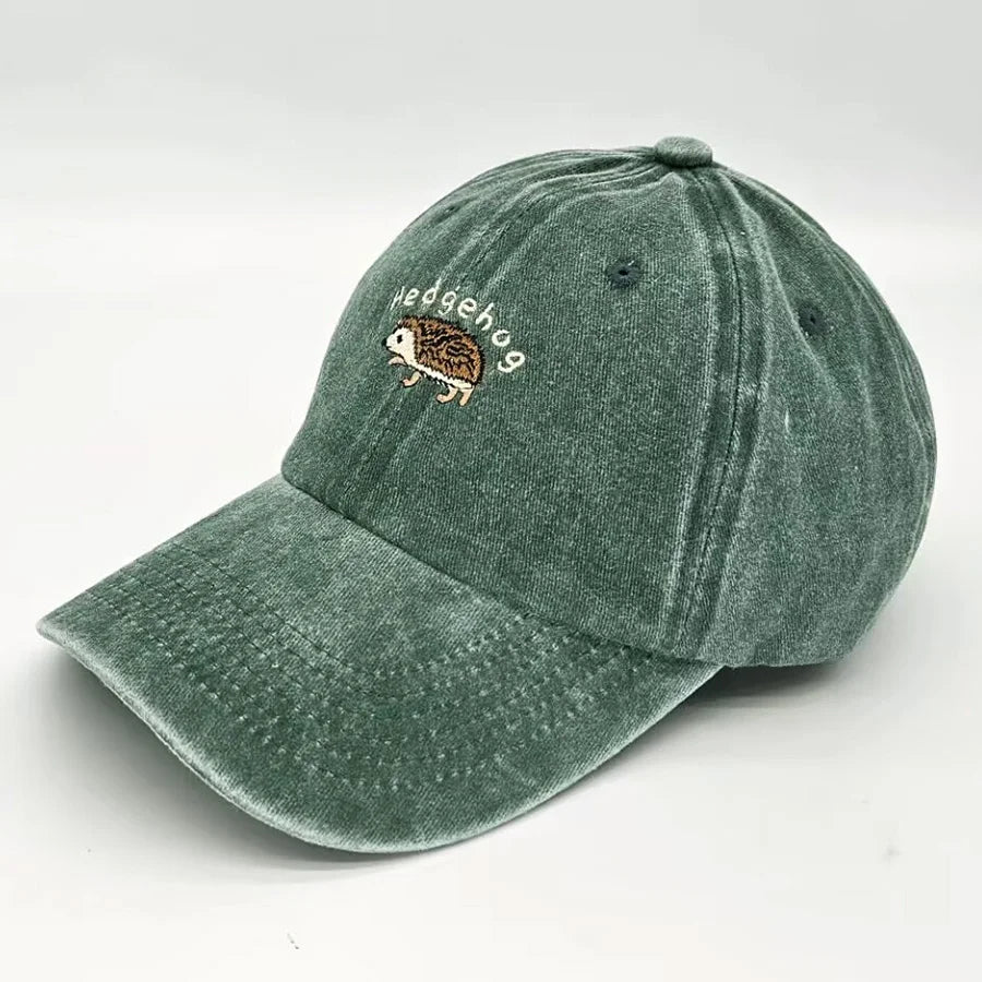 Mini Hedgehog Embroidery cotton Baseball caps for Men Women Washed vintage Hat Sports Fishing trucker Summer Autumn Peaked cap