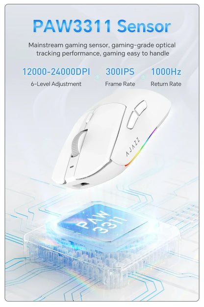 AJAZZ AJ139 V2 MC/AJ139 PRO kabellose Gaming-Maus mit PAW3311/PAW3395-Sensor, 12000DPI/26000DPI, 500mAh, Bluetooth-Gaming-Maus für PC