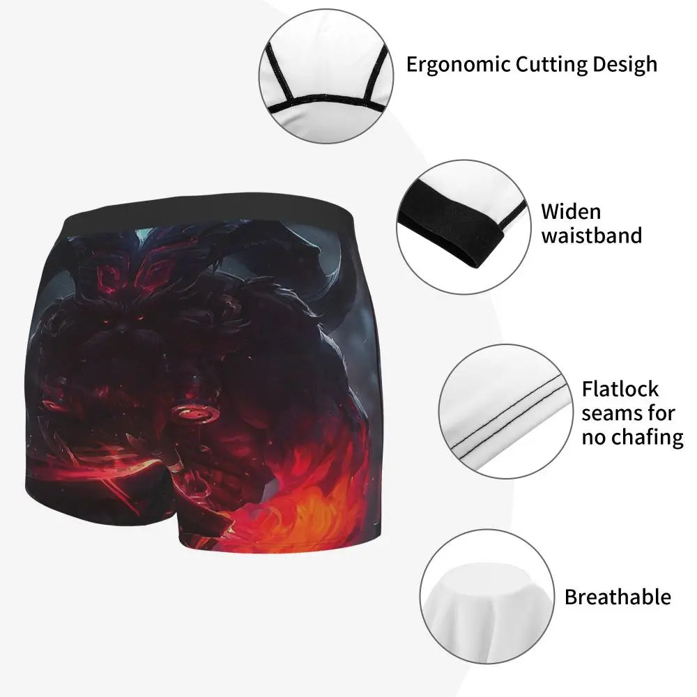 Ornn League of Legends LOL Jogos MOBA Cuecas Cuecas respiráveis Roupa interior masculina Calções sensuais Boxers