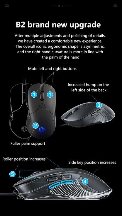 INPHIC B1 USB Wired Mouse Silent Office Gaming Mouse for PC and Laptops
