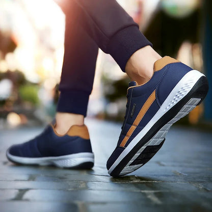 Skórzane męskie buty sportowe – modne, codzienne, włoskie, oddychające, rekreacyjne, męskie trampki, obuwie antypoślizgowe, męskie buty wulkanizowane