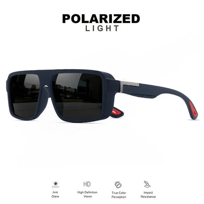 Classic Retro Punk Polarized Square Sunglasses - UV400 Unisex for Daily Casual, Outdoor Sports, Fishing & Driving