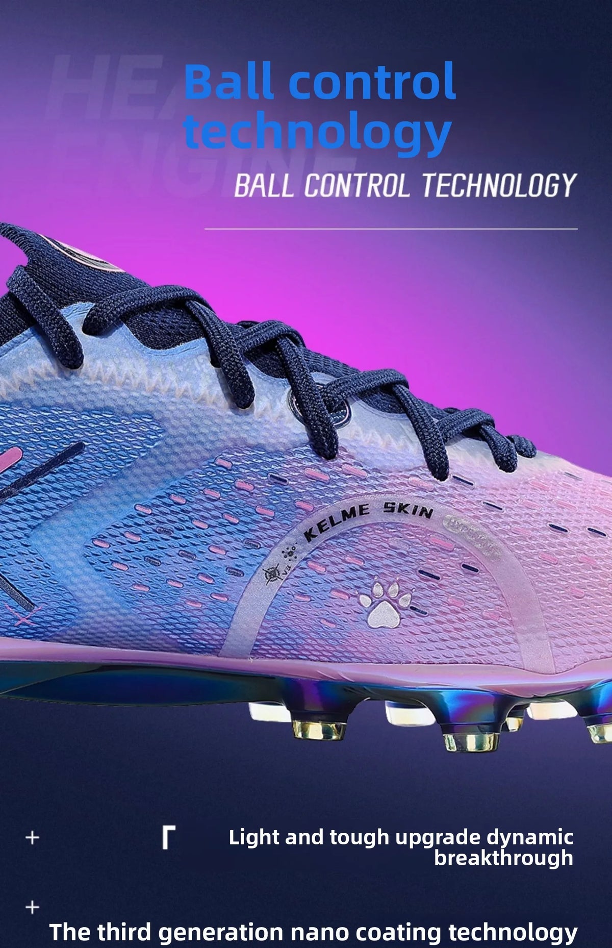 Zapatillas de fútbol profesionales KELME FG con clavos largos. Botas de fútbol profesionales para césped natural. Zapatillas de fútbol antideslizantes para interior.