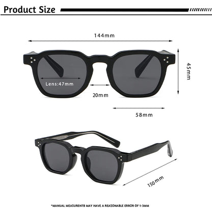 CATERSIDE New Fashion Punk Men Sunglasses Frame Square Personalized Design Sun Glasses Women Travel Party Business Festival Gift