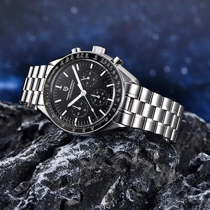 montre PAGANI DESIGN Moon – Chronographe à quartz de luxe pour homme, style sportif, verre saphir avec traitement antireflet, affichage luminescent