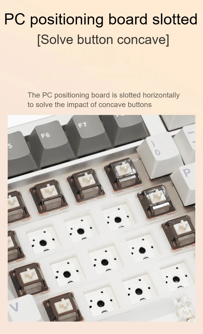 AULA F108 PRO Mechanische Tastatur Custom 100%-Layout RGB-Hintergrundbeleuchtung Kabellos Bluetooth Hifi-Switch Gaming-Tastatur