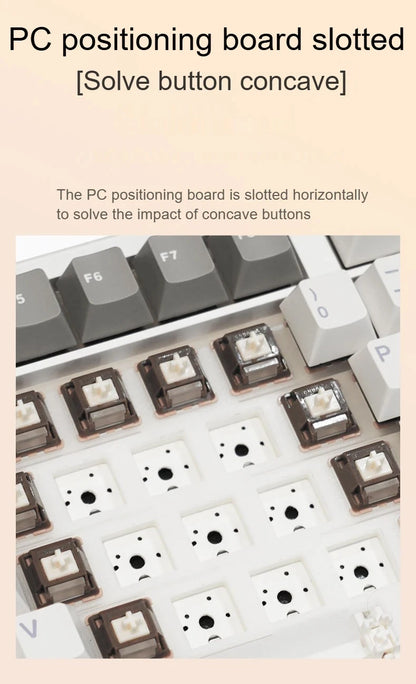 AULA F108 PRO Mechanische Tastatur, individuelles 100-%-Layout, RGB-Hintergrundbeleuchtung, kabellose Bluetooth-Verbindung, HiFi-Switch, Gaming-Tastatur