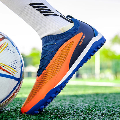 New Men's Soccer Shoes Professional Society Turf Training Football Field Boots Non-Slip TF/FG Indoor Football Shoes Sizes 32-45