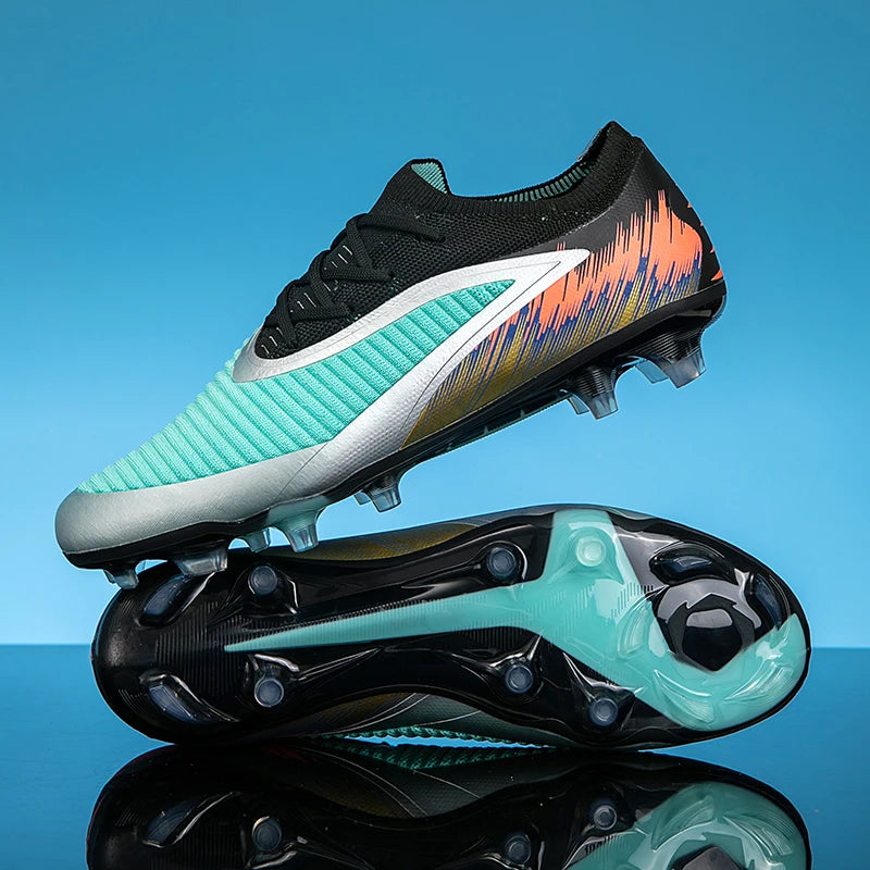 Men Football Boots Shoes FG Soccer Shoes Non-Slip Cleats Ultralight Soccer Match Long Spikes Outdoor Training Drop Shipping
