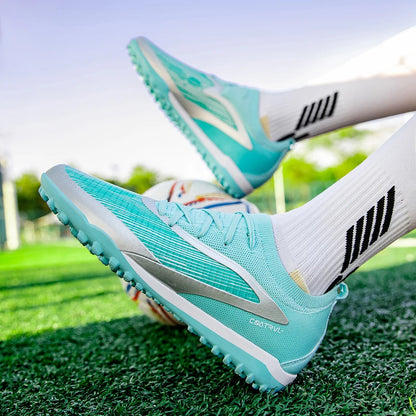 New Men's Soccer Shoes Professional Society Turf Training Football Field Boots Non-Slip TF/FG Indoor Football Shoes Sizes 32-45