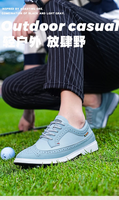 Professional Golf Shoes Men High-Quality Leather Breathable Sports Shoes Golf Competition Training Shoes Plus Size Shoes 39-47#