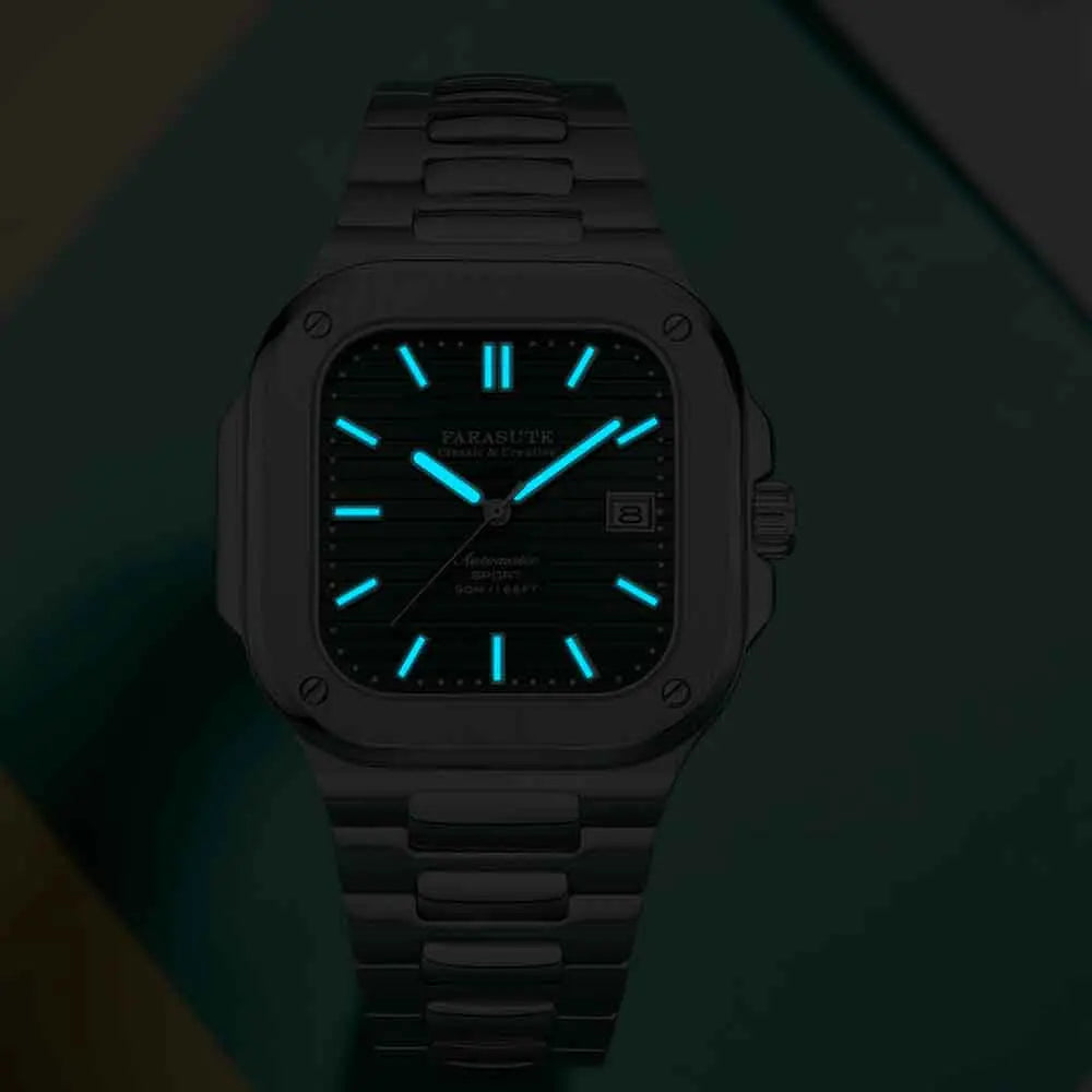 FARASUTE Automatic Mechanical Luxury Men's Watch Miyota9019 Movement Ultrathin 8.9mm Luminous 5ATM Waterproof Wristwatches Male