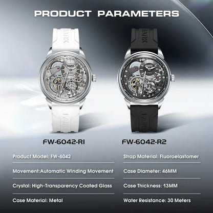MARK FAIRWHALE Business Automatic Mechanical Watch 46MM Stainless Steel Luxury Men's Watch