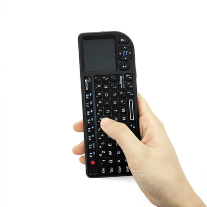 Teclado inalámbrico A8 Mini 2.4G con retroiluminación de 7 colores, teclado portátil 3 en 1 con panel táctil y Air Mouse para Android TV Box, PC y tablet