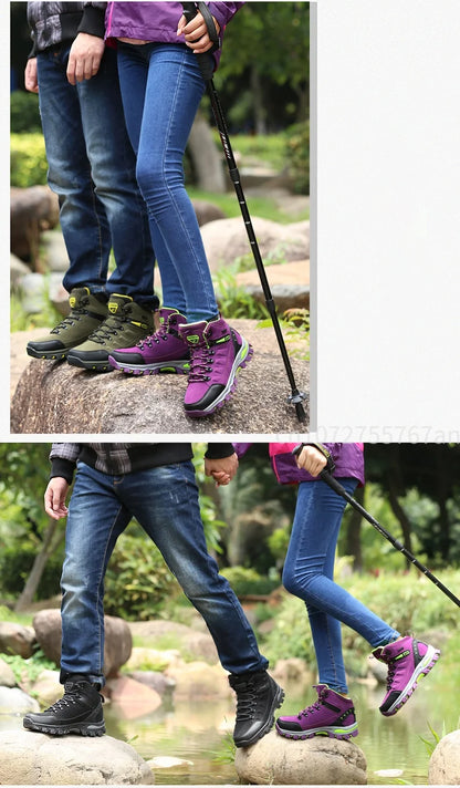 Couples Outdoor Hiking Shoes Comfortable Wear-Resistant Camping Climbing Mountain Shoes Breathable Sports Shoes Camping Boots