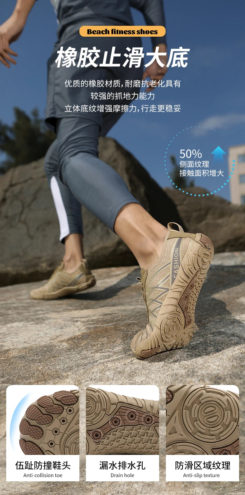Scarpe da acqua unisex ad asciugatura rapida, scarpe da acqua antiscivolo, sneakers da spiaggia a piedi nudi per uomo e donna, per nuoto, surf, guado e sport all'aria aperta