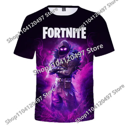 Japanese Anime Fortnite Summer T-shirt for Men Women Battle Royale Short-Sleeved Casual Comfortable Loose Harajuku Streetwear