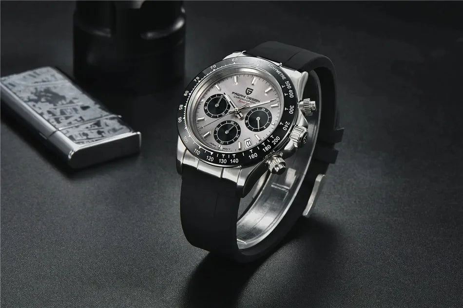 Novo Original PAGANI DESIGN PD-1664 Relógio de Pulso de Luxo para Homem, Movimento de Quartzo Japonês VK63, Safira, Cronógrafo Resistente à Água, Dourado