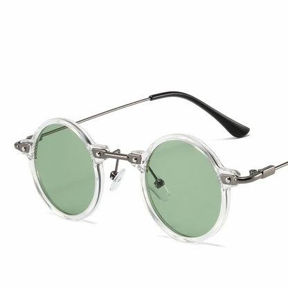 Occhiali da sole rotondi per uomo e donna, occhiali da sole retrò in stile steampunk, occhiali da sole da uomo e da donna, occhiali da sole di marca, montatura in metallo, occhiali da sole