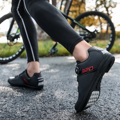 Scarpe da ciclismo professionali con suola in gomma, fibbia a bottone, scarpe da MTB da donna senza chiusura, scarpe da ciclismo indoor da uomo, scarpe da ciclismo cross-country