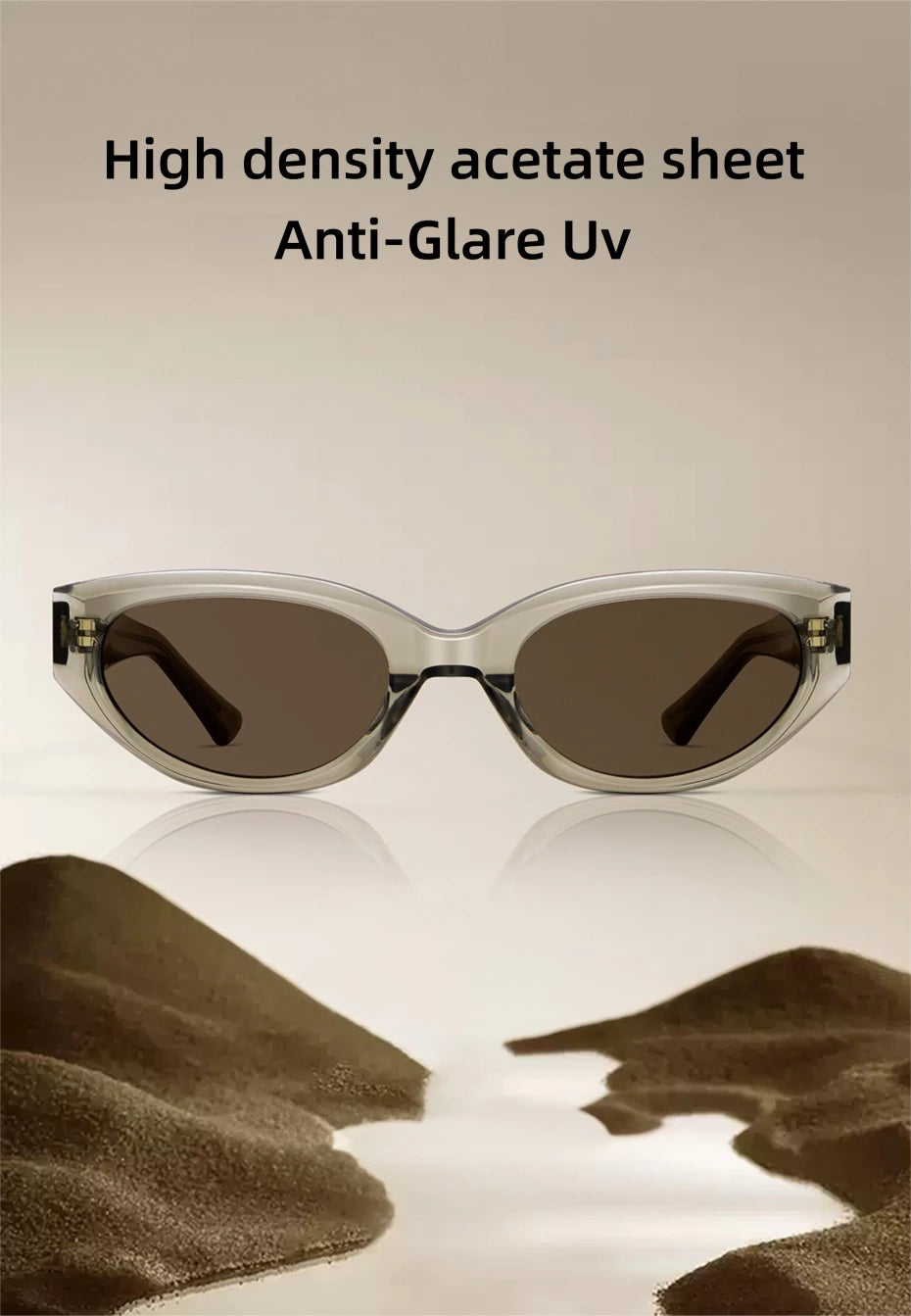 CAPONI Luxury Women Polarized Sunglasses Vintage Acetate Outdoor Original Design Eyewear UV400 Protection Brown Shade CP34020
