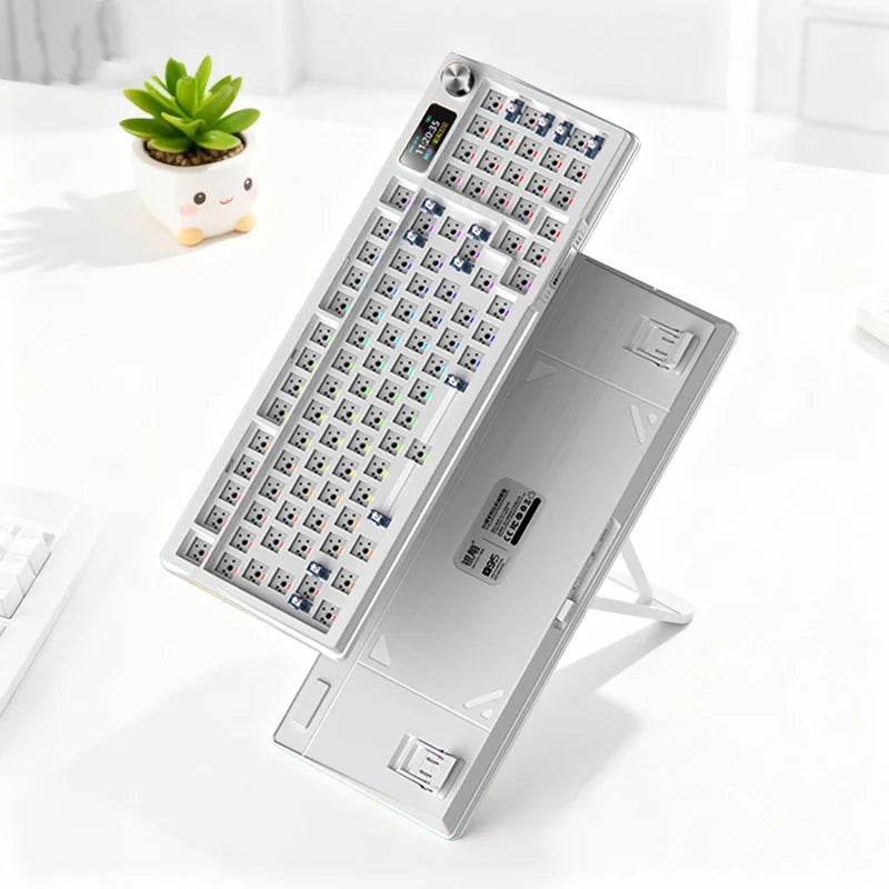 Kit de teclado YINDIAOY95 Hotswap con pantalla TFT, retroiluminación RGB completa, 2.4GHz, Bluetooth inalámbrico, teclado mecánico DIY personalizado