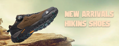 HIKEUP: Zapatos de piel para hombre, zapatillas de senderismo para actividades al aire libre, zapatillas de trekking para turismo, zapatillas de trail running para escalada y montaña, tensor
