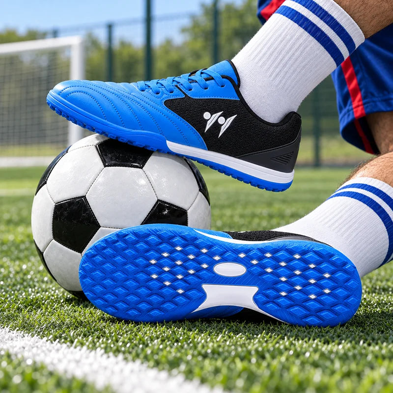 Nouvelles chaussures de football pour hommes, antidérapantes, de haute qualité, pour futsal et terrain en gazon, chaussures de football montantes, baskets, pour matchs en salle et en extérieur, meilleures ventes