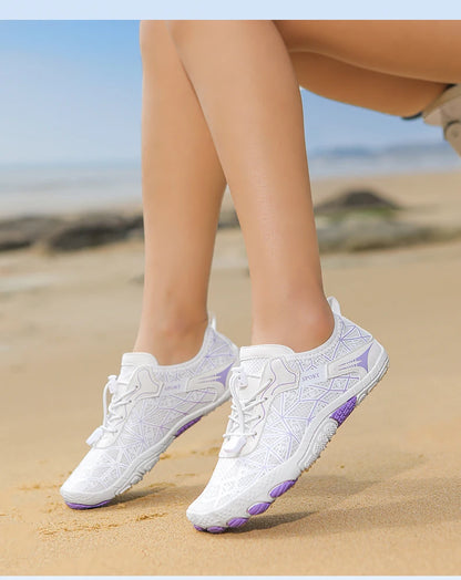 Sapatos para caminhar na água sem sapatos - Homem e Mulher - Sapatos de praia em malha de secagem rápida - Sapatos antiderrapantes para atividades ao ar livre - Sapatos unissexo para desportos aquáticos