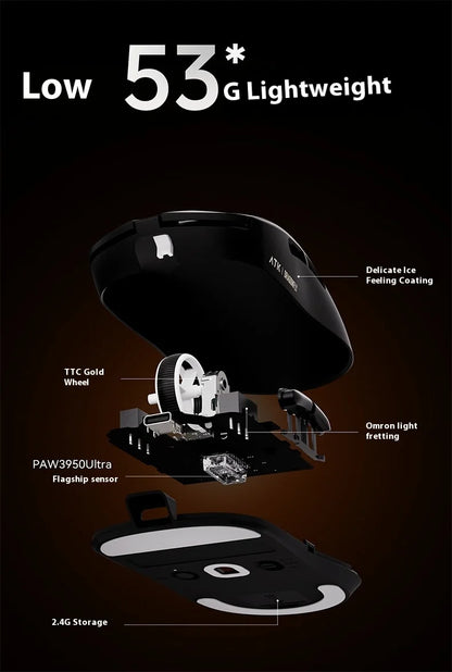 ATK  A9 Plus Gaming Mouse Wireless A9/A9 SE/A9 Pro Tri Mode 8K Gaming Mouse Lightweight A9 Ultimate E-sports PC Gift Customized