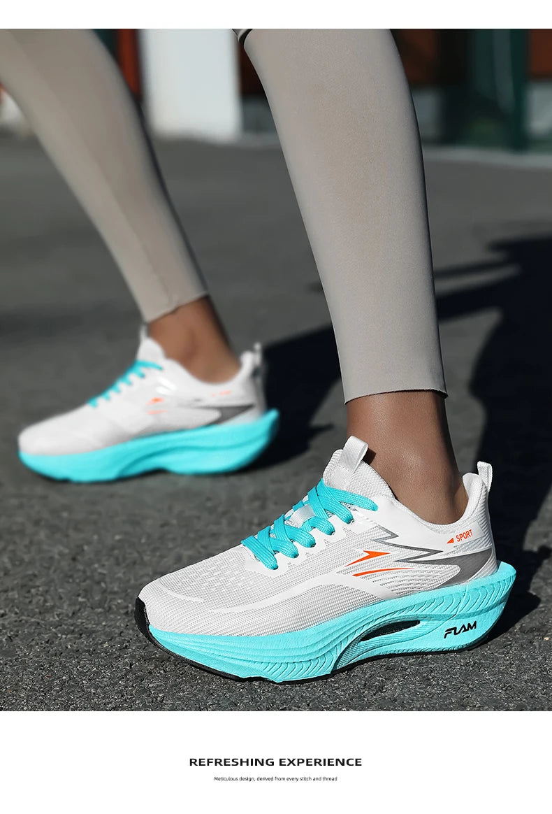 Men Running Shoes Marathon Sports Air Cushion Carbon Board Breathable Lightweight Comfortable Women Outdoor Athletic Sneakers