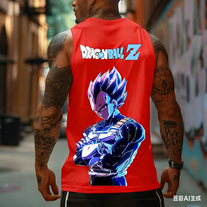 Dragon Ball Z Super Blue Vegeta American Retro Fitness Prsluk Y2K Harajuku stil za proljeće i ljeto Nova muška majica za svakodnevno nošenje