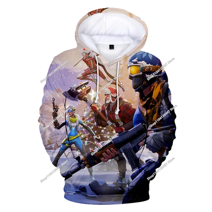 Fortnite Παιχνίδι Μάχης Φούτερ με 3D εκτύπωση Ρούχα δρόμου Παιδικά φούτερ σε υπερμεγέθη στυλ Φούτερ με κουκούλα Ανδρικά παλτά Ρούχα