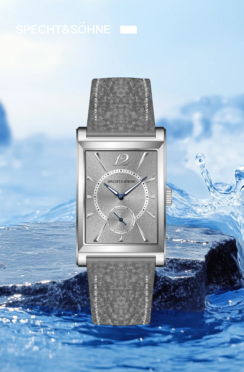 Specht & Söhne 2025 New fashion Square Watch For Men Chronograph Sports Watches Stainless Steel Sapphire Crystal 50M Waterproof