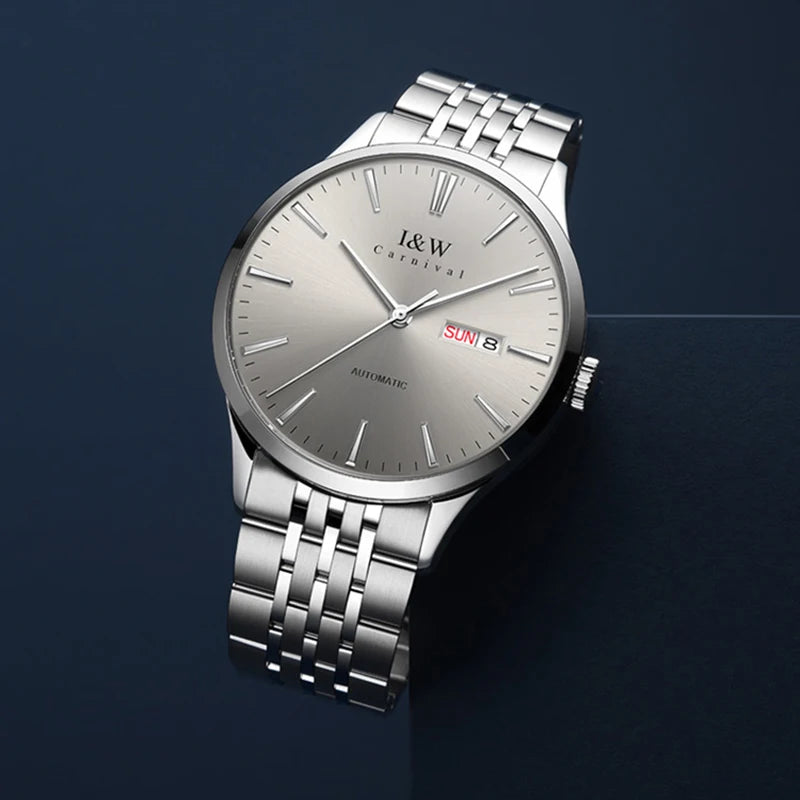 Carnival High-end Series I&W Brand Automatic Mechanical Watches Men Waterproof Watches 316L Steel Sapphire Business Men's Watch