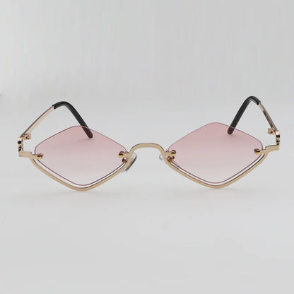 Fashion Small Polygonal Sunglasses Women Luxury Brand Metal Half Frame Sun Glasses Ladies Hipster sexy Cat Eye Shades Vintage