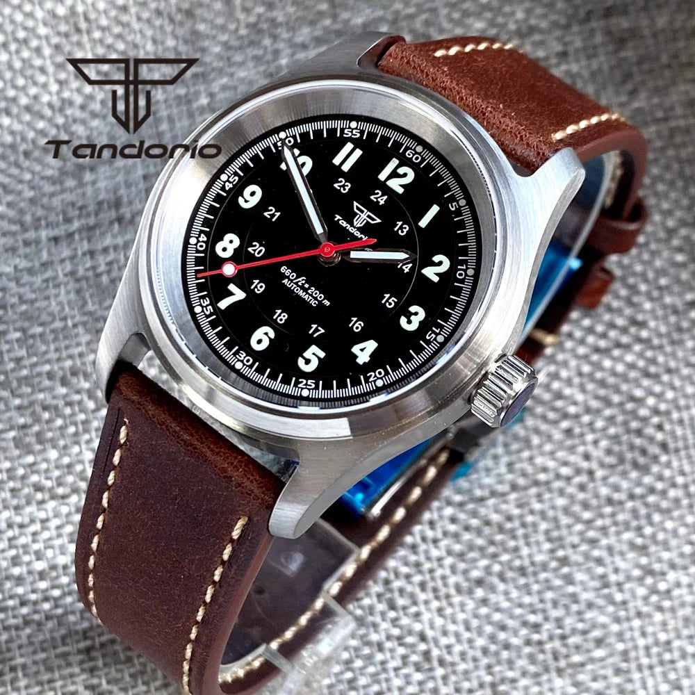 Tandorio 36 mm Fashion 20 BAR automatisk dykar- och pilotklocka för män och kvinnor NH35/PT5000/Miyota8215-urverk safirglas armbandsur med grön luminiscens