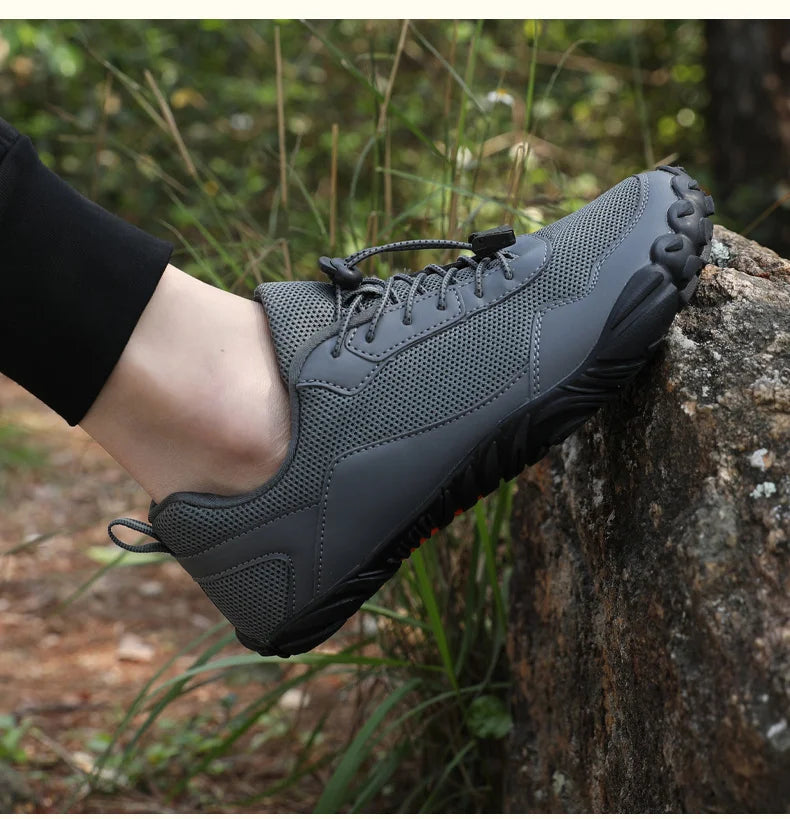 Męskie buty turystyczne typu „barefoot” – oddychające buty sportowe do aktywności na świeżym powietrzu, buty wspinaczkowe, buty trekkingowe, antypoślizgowe, wygodne, męskie buty codzienne do biegania