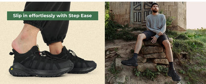 FitVille Wide Slip On Shoes For Men Walking Hiking Shoe Outdoor Trekking Loafer Arch Support Slip Resistant  Wide Toe Box