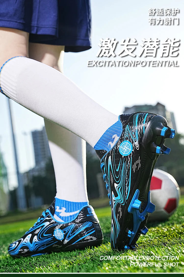 Kids Youth Soccer Cleats Football Shoes Men Non-Slip Breathable Lightweight Training Sneakers Boys Children Football Match Boots