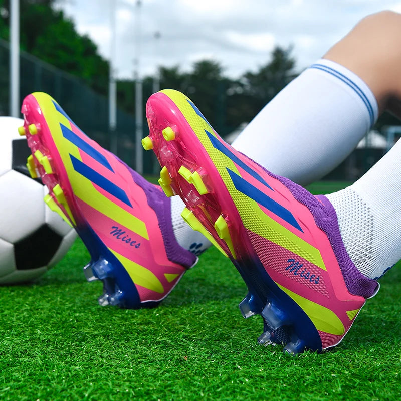 New Men Soccer Shoes Cleats Outdoor Sport Training Breathable Football Boots Long Spikes FG Boys Non Slip Match Comfortable